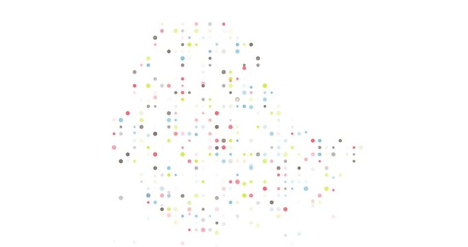 Generative art Ethiopia map from moving particles