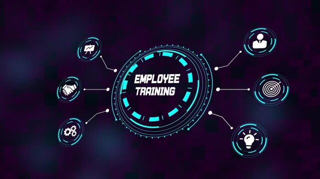 Employee training programs for enhancing skills, improving performance, and driving organizational success, business concept, 4k video