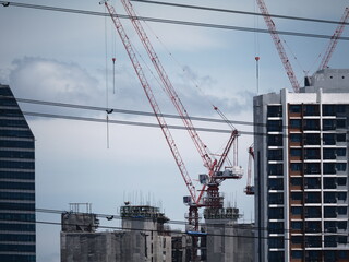 construction site with cranes