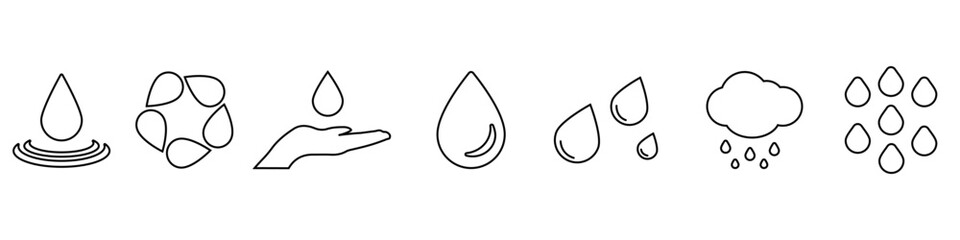 Water icon vector set. Clean water illustration sign. Rain symbol. watering hole logo.