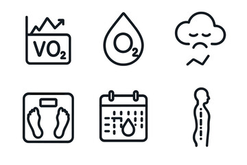 Health metrics display showing various indicators of fitness and wellness over time