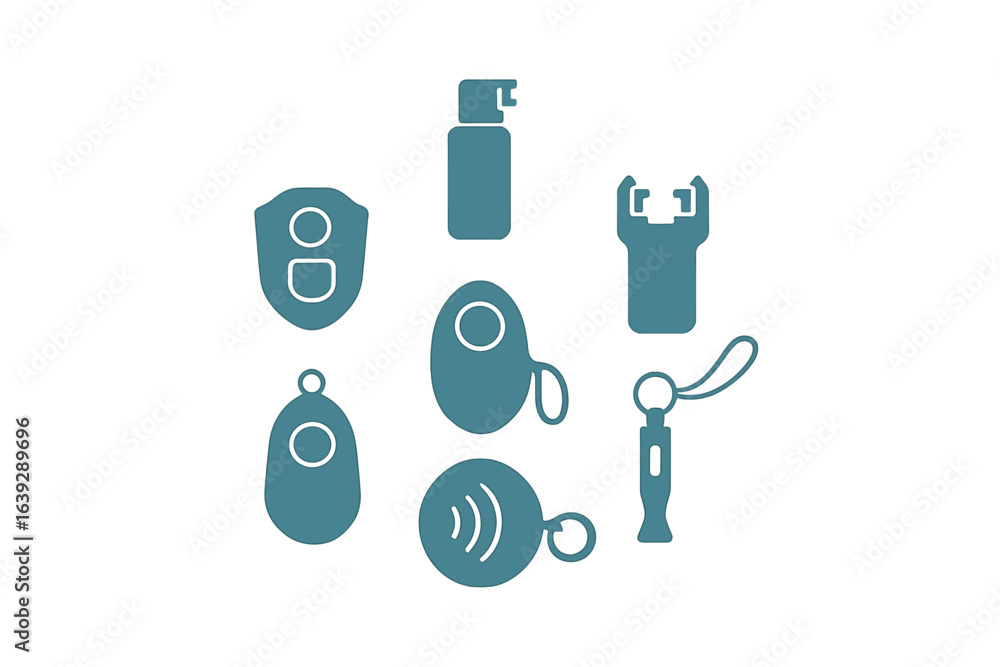 Poster various types of remote controls and devices displayed on flat surface for easy access and compariso