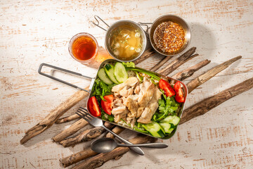 Singaporean and Malaysian style chicken rice