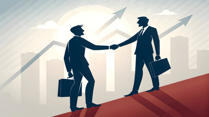 a-stylized-silhouette-of-two-businessmen-shaking-hand