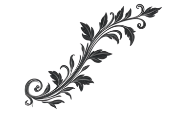 Intricate vintage corner design inspired by Medieval period floral motifs featuring delicate swirls and leaves