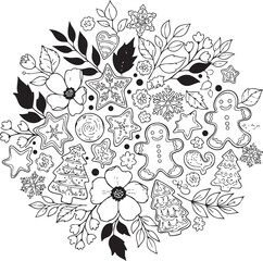 christmas, pattern, flower, vector, floral, design, seamless, vintage, illustration, ornament, decoration, art, wallpaper, nature, decor, texture, element, flowers, mandala, leaf, retro, ornate, lace,