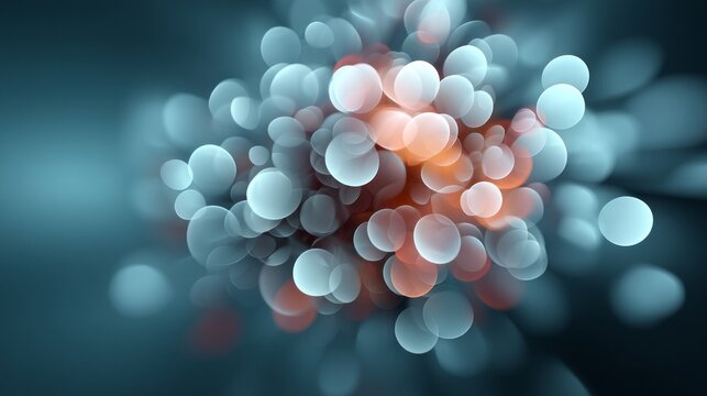 A blue and orange background with many small circles