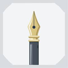 Calligraphy nib shows delicate gold detail and Pen point for artist use