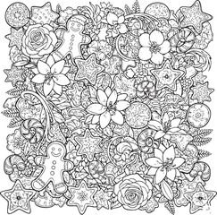 christmas, pattern, flower, vector, floral, design, seamless, vintage, illustration, ornament, decoration, art, wallpaper, nature, decor, texture, element, flowers, mandala, leaf, retro, ornate, lace,