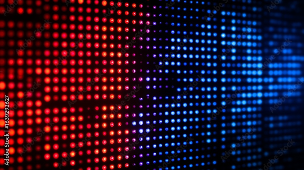 Poster abstract led lights display with red to blue gradient