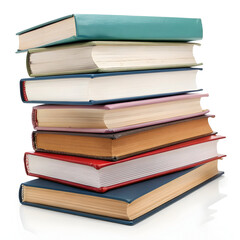 Fototapeta premium Stack of Hardcover Books in Assorted Colors