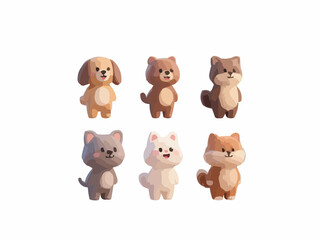 Fototapeta premium set of animalsd cutes 