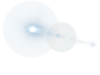A vibrant blue and white optical flare effect, perfect for adding a sense of light, energy, or abstract glow to photography, digital art, or graphic design projects.