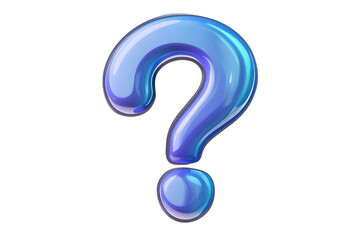 Cartoon style question mark icon isolated on a transparent background designed for creative and educational purposes in various digital projects