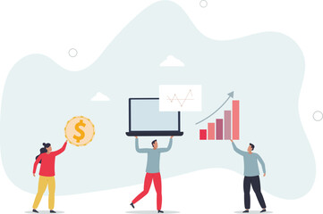 Finance fundamentals with business profit analysis.Company financial data calculation with statistics graph and diagram.human life.