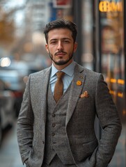 Real estate agent performs his work professionally at his workplace, he loves his job very much