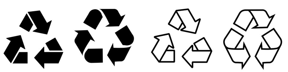 Trash icon vector set. Recycle illustration sign collection. Green symbol.