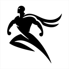 Dynamic silhouette of a superhero in action