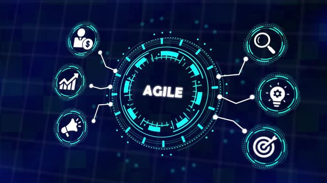 Agile Software Development Concept, Business Technology, Internet and Network, 4K