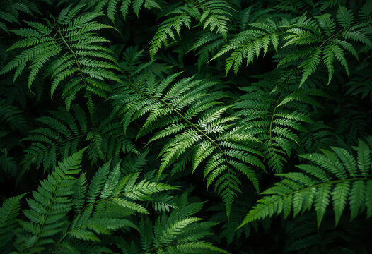 Fern leaves overlapping in natural forest shade 3:2 3000x2000