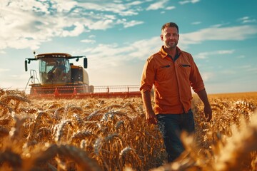 Field-crop agronomist performs his work professionally at his workplace, he loves his job very much