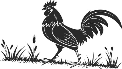 Cock Silhouette vector design, Cock logo and icon design, Chicken vector design