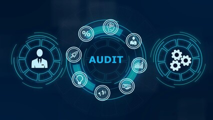 Business, Technology, Internet and network concept. Audit business and finance concept. illustration
