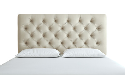 Elegant tufted bed headboard design modern bedroom product photography minimalist setting front view home decor inspiration