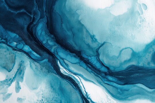 Elegant indigo ink swirling harmoniously with teal hues for distinctive backgrounds and imaginative designs