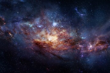 Fototapeta premium Colorful galactic nebula in deep space highlighting celestial wonders perfect for astronomy lovers and science-related endeavors