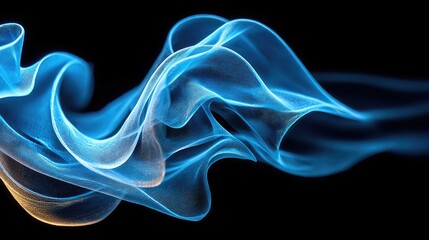 Electric Blue Wave Abstract Digital Art