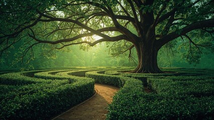 Naklejka premium Trace the green trail to solve the maze