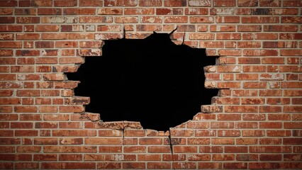 Vintage brickwork with a central black opening and textured appearance.