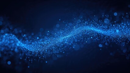 Futuristic dynamic big data visualization with blue particle digital background