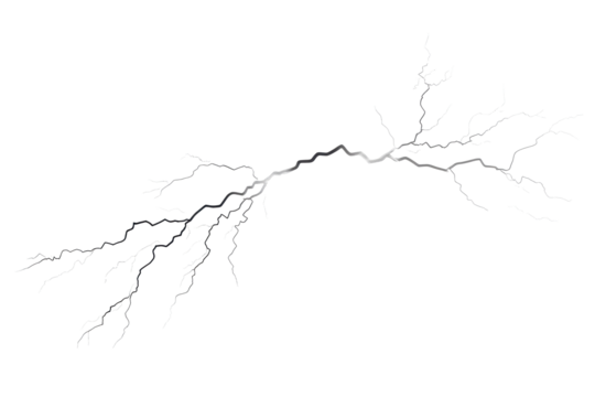 Dynamic lightning strike illustration showcasing a vivid display of electric energy against a clean background