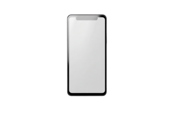 Minimalist smartphone design showcased on a transparent background emphasizing sleek technology and modernity