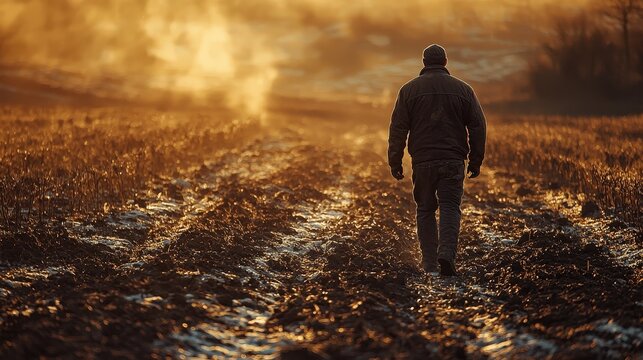 Farmer ensures the production process on his or her own or leased land property