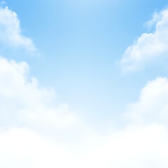 Obraz premium Soft cloudy sky background in blue and white, light-filled ambience, natural gradient transitions, professional design 