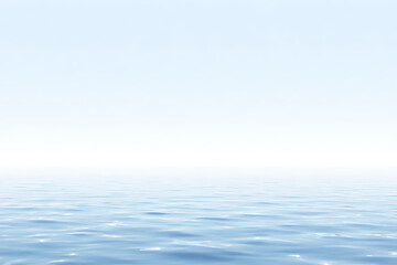 Fototapeta premium Minimal ocean horizon background in soft blue and white, calm and peaceful vibe, artistic light reflections, large open space 