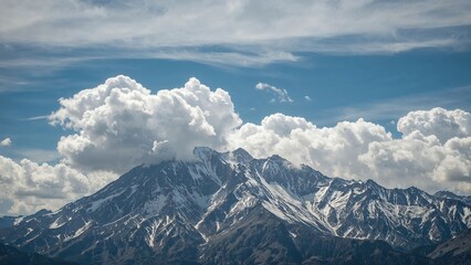 Gloomy Clouds Hovering Above a High Peak
