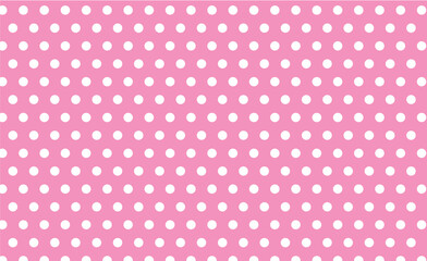 White polka dots on pink