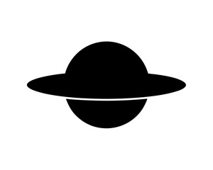 Monochrome UFO illustration, extraterrestrial spacecraft with classic flying saucer design