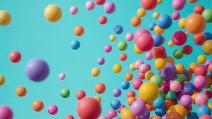 Vibrant spheres set against a blue-green gradient