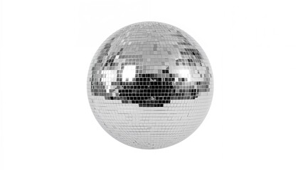 Isolated shiny orb with mirrored tiles symbolizing club atmosphere.