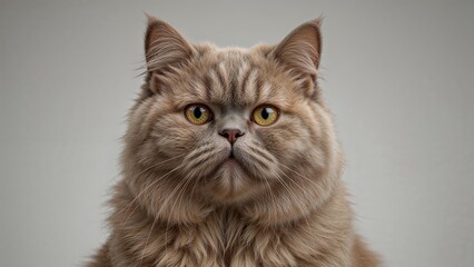 Fototapeta premium Close-up of a short-haired feline with a plush coat