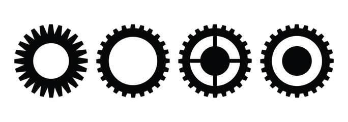 Gear setting icon set. Cogwheel. Gear icons. Progress or construction concept. Settings and Tools Gear Icon. Vector illustrator