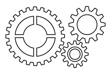 Gear line icons collection. System Settings and Cogwheel Icon Set. Tools Gear Icons. Vector illustrator