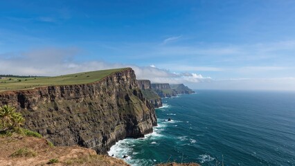 Fototapeta premium Impressive coastal cliffs with expansive ocean views