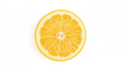 Slice of lemon on a plain white surface
