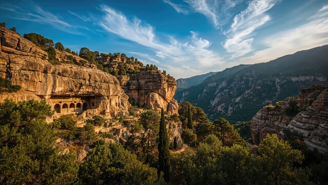 Historic cliffside graves from the Lycian era